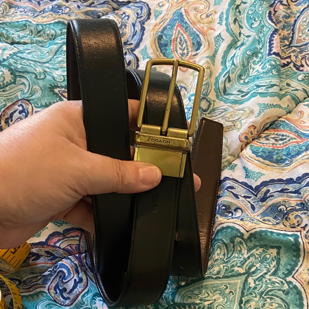 Coach Two Tone Gold Buckle Belt 44